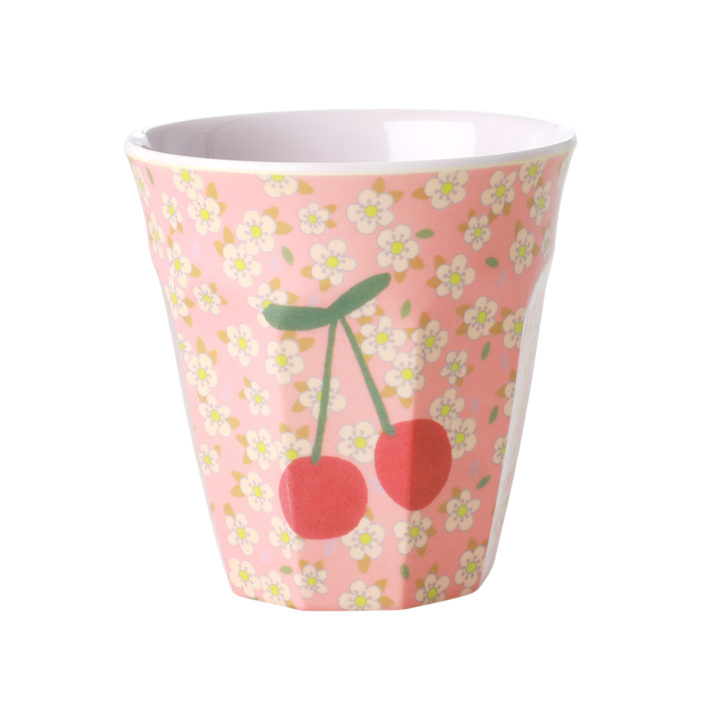 Small Flower & Cherry Print Melamine Cup By Rice DK